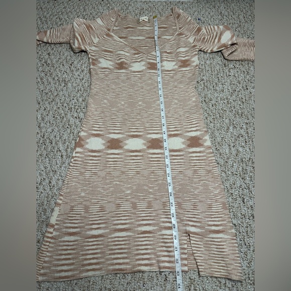 Altar'd State Tan and Cream Long Sleeve Body con Dress size L - Picture 5 of 8